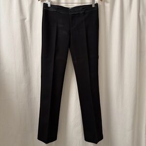 ecru Black Straight Leg Pants w/Satin Waistband
Size: 2